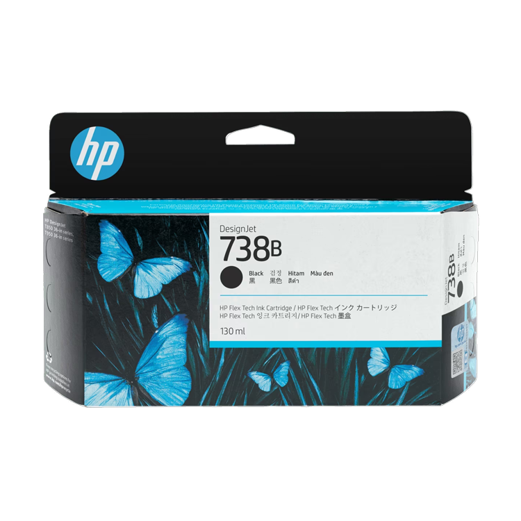 HP 738B 130ml Black DesignJet Ink Cartridge for HP DesignJet T850 & T950 (498P2A)