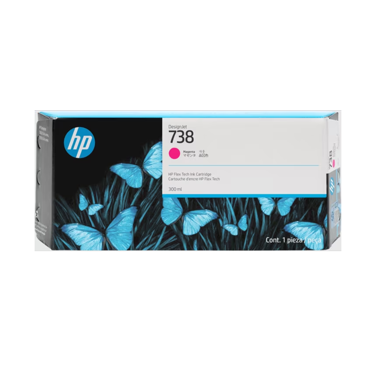 HP 738 300ml Magenta DesignJet Ink Cartridge for HP DesignJet T850 & T950 (676M7A)