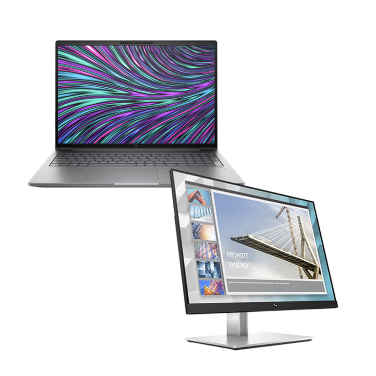 HP ZBook Fury G11 16” Mobile Workstation (Intel i7-14700HX, 32GB/1TB, RTX 2000 Ada, WUXGA Touch, Windows 11 Pro) + HP 23.8” E24i Monitor Bundle (A71E0PT)