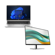 HP ProBook 445 G10 14” Laptop (AMD Ryzen 5-7530U, 16GB/512GB) + HP Series 5 23.8” FHD Monitor 524PF Bundle (AP3Z8AT)