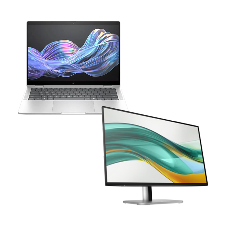 HP EliteBook Ultra G1i 14” AI Laptop (Intel U5-226V, 16GB/512GB) + HP Series 5 23.8” FHD Monitor 524PF Bundle [B9GC5PT]