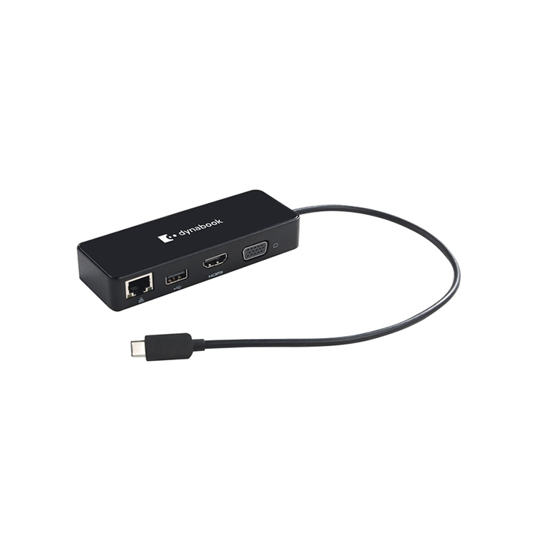 Dynabook USB-C Travel Adapter – 4K HDMI, VGA, LAN & USB Hub (PS0001UA1PRP)