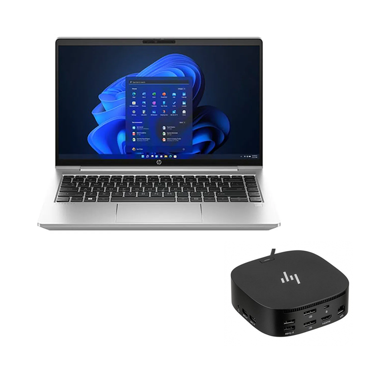 HP ProBook 445 G10 14” Laptop (AMD Ryzen 5-7530U, 16GB/512GB) + HP USB-C Dock G5 Bundle (AP3Z8AT)