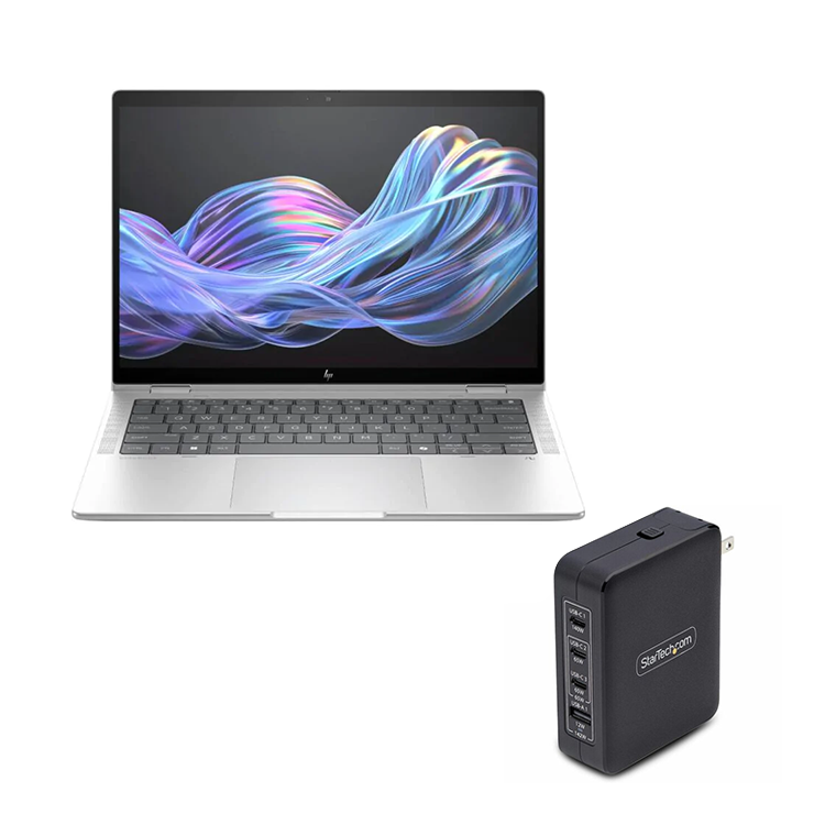 HP EliteBook X Flip G1i 14” AI 2-in-1 Laptop (Intel U5-226V, 16GB/512GB) + StarTech 140W USB-C Wall Charger Bundle [B9GG3PT]
