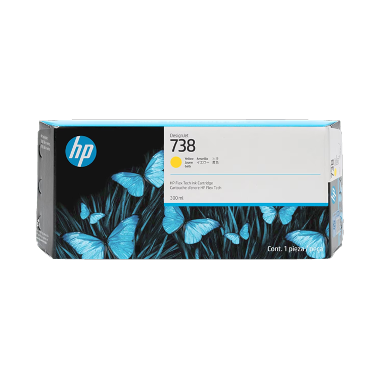 HP 738 300ml Yellow DesignJet Ink Cartridge for HP DesignJet T850 & T950 (676M8A)