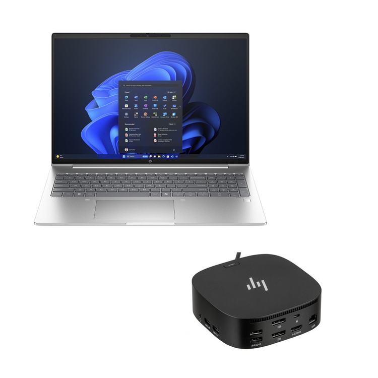 HP EliteBook 830 G11 13.3” AI Laptop (Intel U5-125U, 16GB/512GB) + HP USB-C Dock G5 Bundle (A1UP4PT)