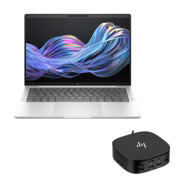 HP EliteBook Ultra G1i 14” AI Laptop (Intel U5-228V, 16GB/512GB) + HP USB-C Dock G5 Bundle [B9GE6PT]